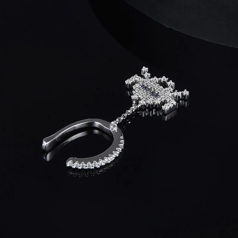 SLJELY 925 Sterling Silver SPACE SHOOTER Clip Earrings Without Piercing Micro Cubic Zircon CZ Ear Cuff for Women Luxury Jewelry | Украшения