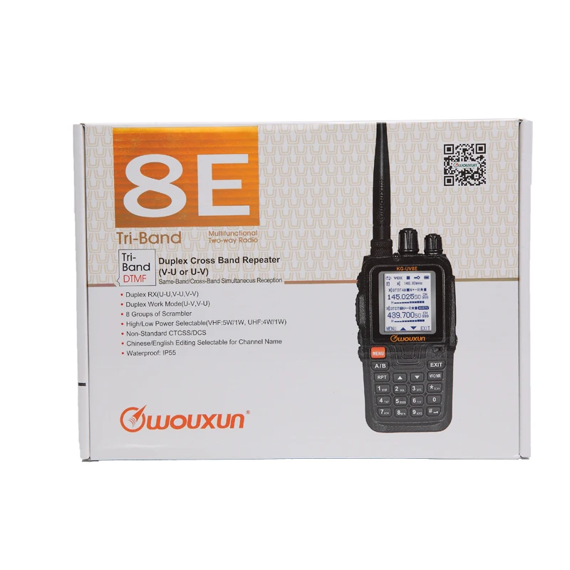 Wouxun KG-UV8E трехдиапазонное иди и болтай Walkie Talkie “иди 220-260 МГц ремешки крест-накрест