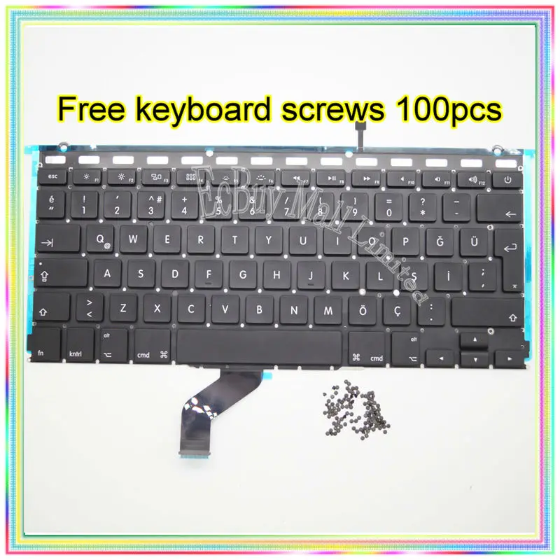 

Совершенно новая Турецкая клавиатура TR с подсветкой для Macbook Retina, 13,3 дюйма, A1425, 2012 года