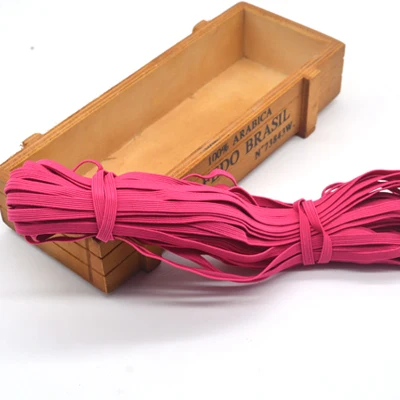 rose 406 6 мм, узкая черная, белая, цветная эластичная тесьма для одежды, брюк, сумок, дома, сделай сам, эластичные ленты, ленты, Аксессуары для шитья - Цвет: rose 406