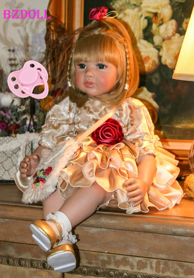 

60cm Silicone Reborn Girl Baby Doll 24" Vinyl Princess Toddler Alive Bebe Birthday Present Play House Toy
