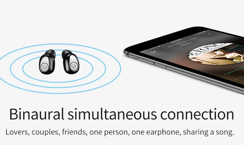 Беспроводные наушники Bluetooth 5,0, стерео наушники, водонепроницаемая Спортивная гарнитура с зарядным устройством 2200 мАч для Iphone, Android