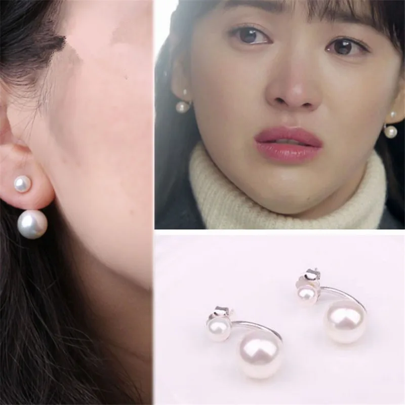 925 Sterling Silver Earrings Hot Style Fashion Pearl Ear Studs Personality 2 Kinds of Wear 8893 | Украшения и аксессуары