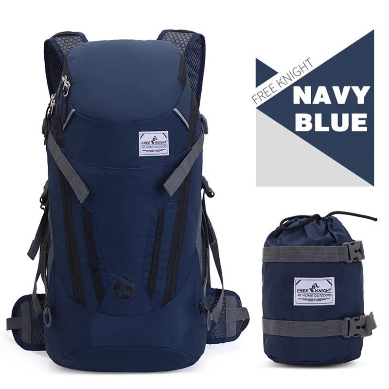 Navy Blue Новинка, 30л портативный складной рюкзак, походная сумка для альпинизма, водонепроницаемый нейлоновый рюкзак, дышащая портативная дорожная сумка - Цвет: Navy Blue