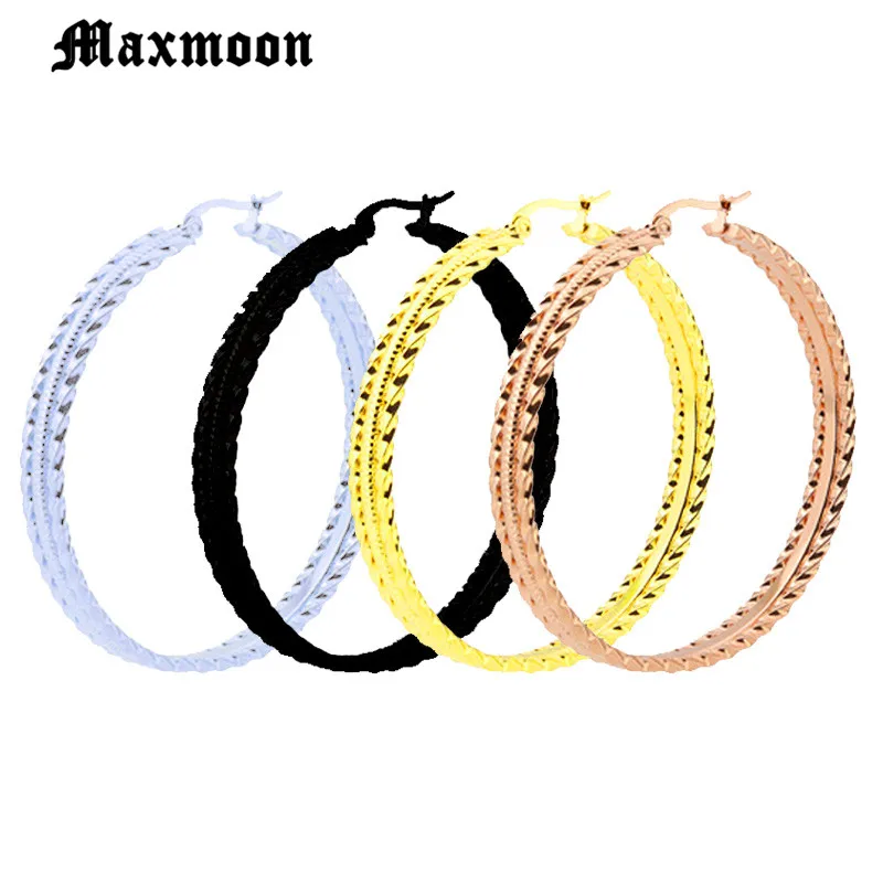 Maxmoon Широкий Простой Большой круг обруч серьги для женщин женские преувеличенные