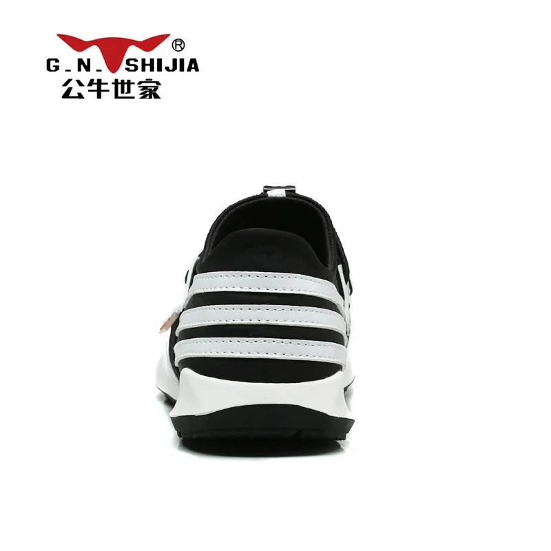 Г. Н.. ШИ ЦЗЯ Британский Стиль Белый Черный Полное Зерно Кожа с Тканью Верхней