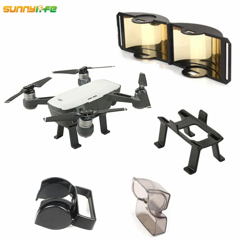 DJI Spark Accessories Protection Combo Camera Lens Cap + Sun Hood Antenna Range Booster 3CM Extender Landing Gear for | Электроника