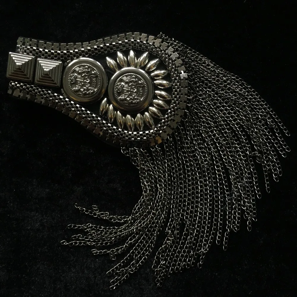 Ручная работа A99 epaulette ювелирные изделия кисточкой большое плечо брошь погоны/погоны Шипы/escapulario Блейзер аксессуары/булавка