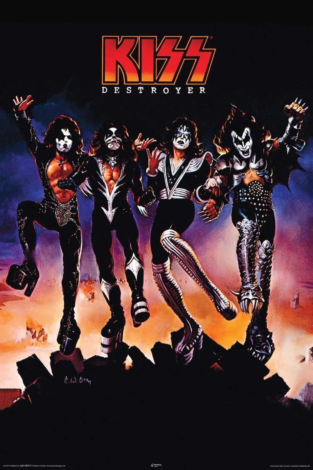 KISS-Звездного разрушителя ROCK BAND SIMMONS музыка Шелковый плакат декоративной живописи