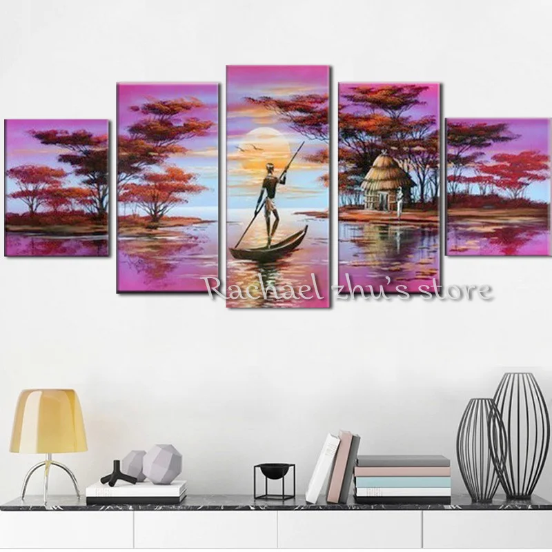 Ручная роспись абстрактные африканские сарафаны пейзаж картина маслом на холсте