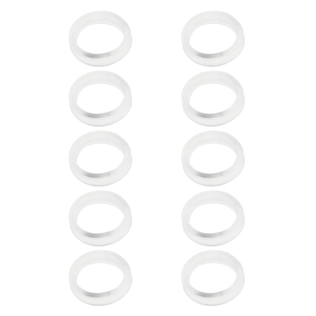 Набор из 10 резиновых колец вставки для большого пальца черные/прозрачные ножницы