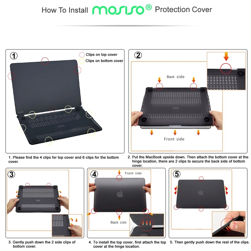 Прозрачный матовый чехол MOSISO для ноутбука Apple Macbook New Pro 13 15 с сенсорной панелью