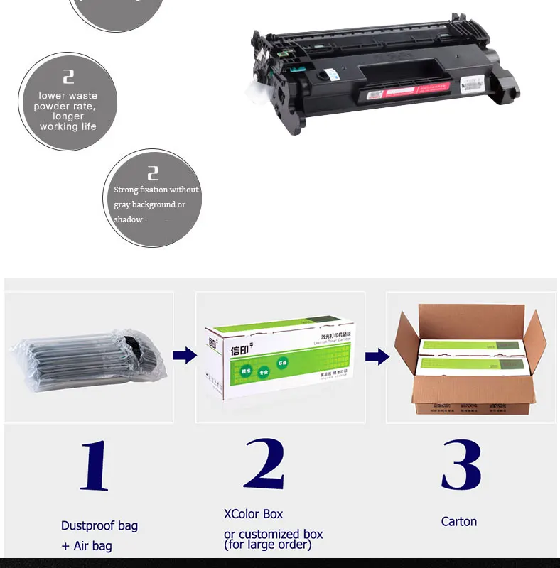 XColor CF226A 26A 226A совместимый тонер-картридж для hp LaserJet Pro M402n M402d M402dn M402dw MFPM426dw M426fdn части принтера