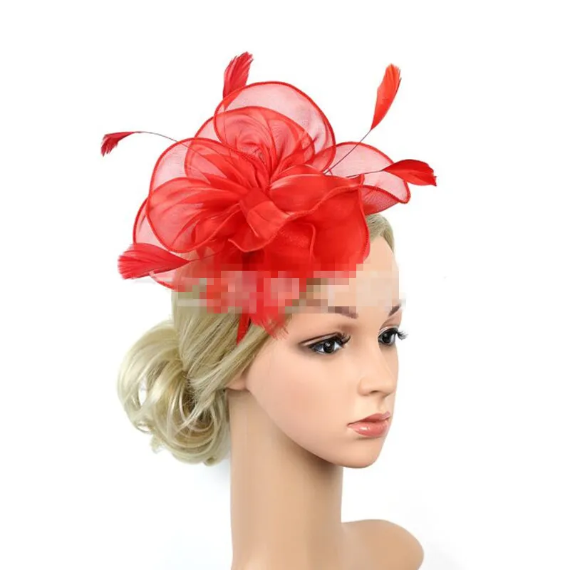 

Colorful Organza Top Hat Headband Women Lady Girls Hairbands Bridal Banquet Hair Accessory Wedding Party Dress Decor Halloween