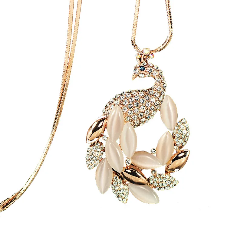 Изящное Элегантное ожерелье с розовым и белым опалом колье золотой цепочкой в