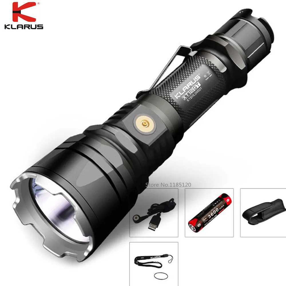 KLARUS XT12GT Магнитный перезаряжаемый фонарик CREE XHP35 HI D4 max 1600LM фонарь 603 м с