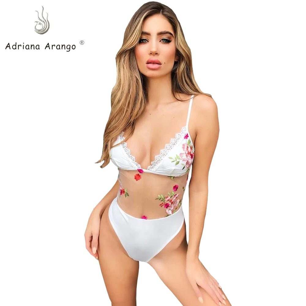 Adriana Arango 2019 сдельный цветочный прозрачный сексуальный купальник монокини