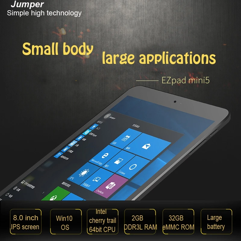 Планшет Jumper EZpad mini 5, 8,0 дюймов, 2 Гб ОЗУ, 32 Гб ПЗУ, Windows 10, Intel Cherry Trail Z8350, четырехъядерный, 1920x1200, HDMI