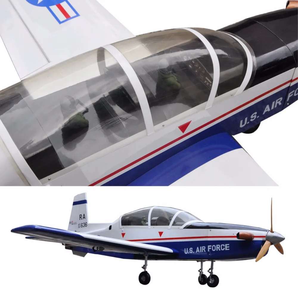 Спортивный масштабный самолет T 6A Texan II RC Airplane Gas 8 CH 30cc 78 7 &quotBalsa Wood Aircraft|rc airplane