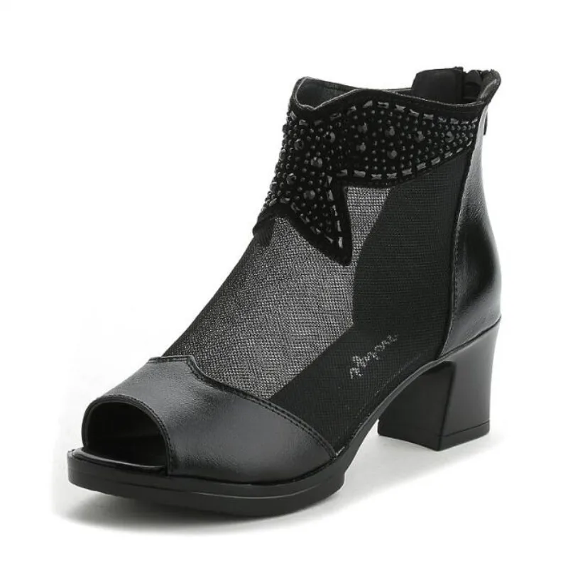 Новинка модные летние сандалии из сетчатой пряжи в стиле ретро с круглым