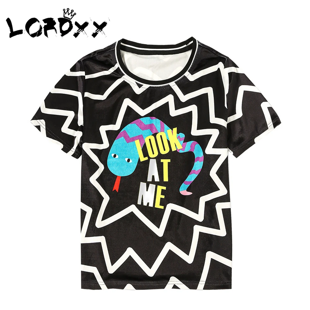 LORDXX печать Ulzzang harajuku футболка Черная vetement femme o образным вырезом Корейская