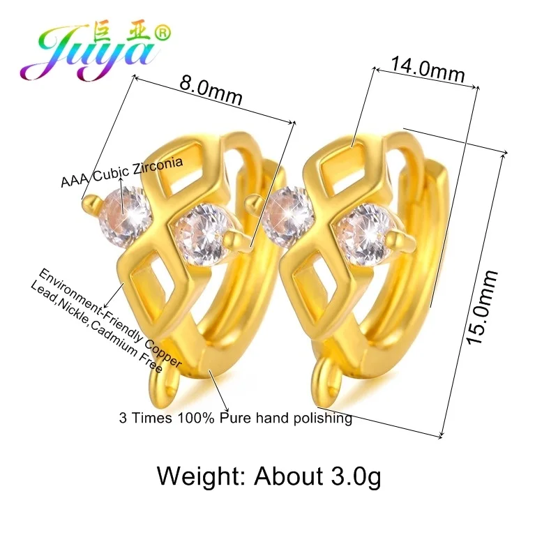 Gold Juya DIY Errings компоненты поставки креативный крепеж основа Серьги Крючки Аксессуары для Модные серьги ювелирных изделий - Цвет: Gold