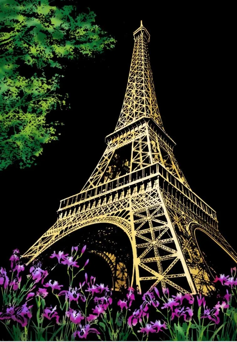 Eiffel Tower DIY настенные декоративные картины красочные Город Ночные пейзажи мир царапины соскабливание картины творческие подарки на день рождения - Цвет: Eiffel Tower