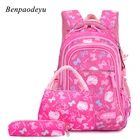 Детские школьные ранцы с принтом для девочек-подростков, школьные рюкзаки, 3 шт.компл., легкий детский дорожный рюкзак, милая сумка на ремне