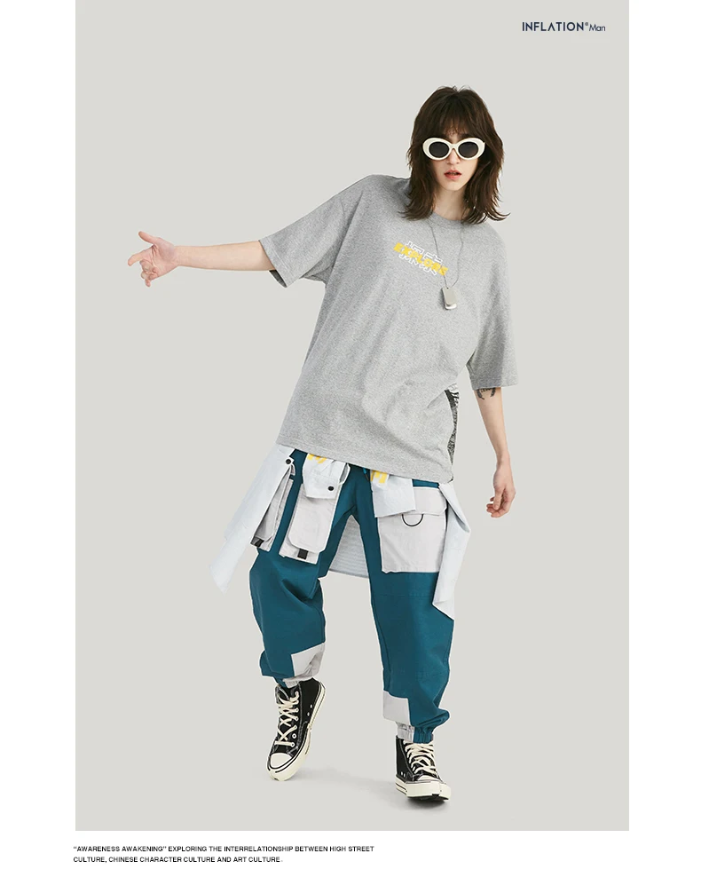 INFLATION Autumn New Arrival Streetwear Cargo Pants Men Hip Hop Jogger Pants Multi-Pockets Men Loose Style Pants 93328W