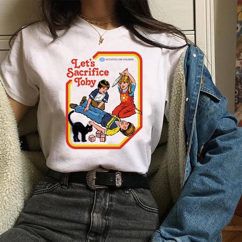 Женские винтажные футболки с круглым вырезом и коротким рукавом большие размеры