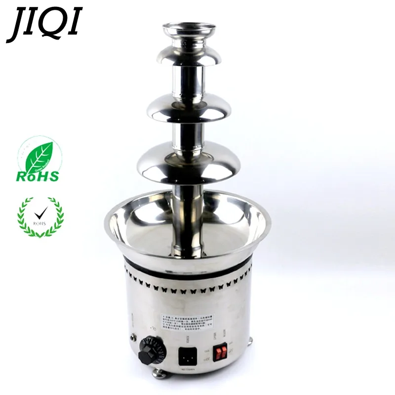 

JIQI 110V/220V Commercial household four tiers Chocolate Fountain fondue Choco waterfall for party wedding birthday festival