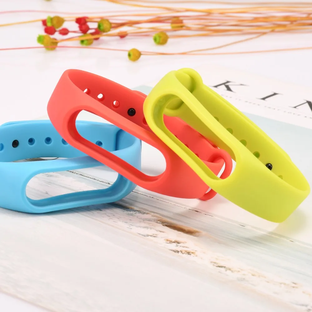 Смарт часы черного цвета силиконовый браслет для Xiaomi Mi Band 2 сменный ремешок