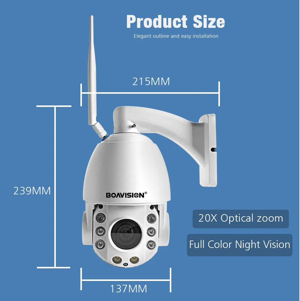 20X оптический зум HD 1080P wifi PTZ IP камера наружная беспроводная CCTV камера двухсторонняя аудио с динамиком IR 80 м Безопасность IP PTZ Cam