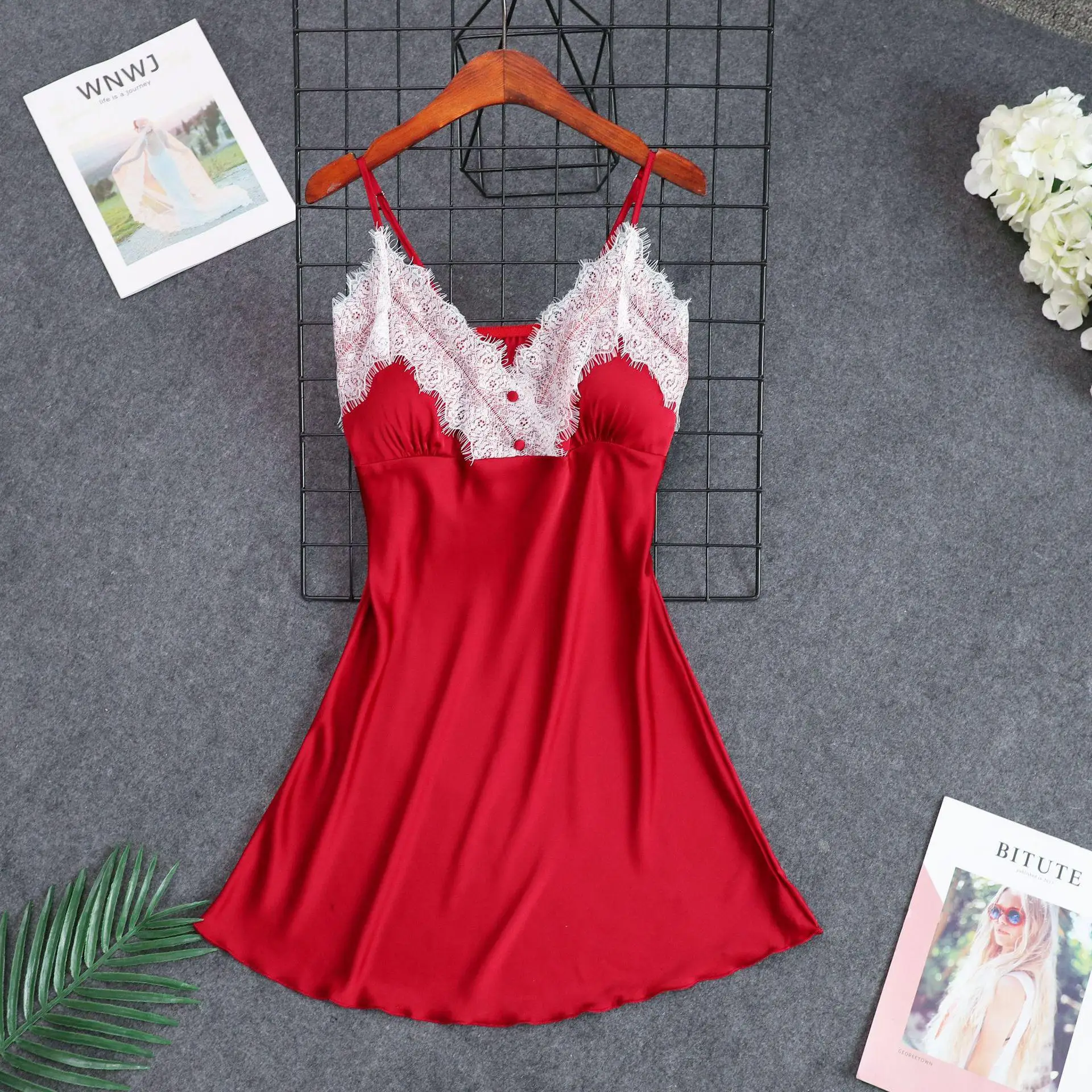 Весенняя Новинка, атласная Домашняя одежда, 4 шт., Cami& Shorts& Robe& Nighty, Женский Пижамный костюм, повседневный комплект одежды для сна с v-образным вырезом, сексуальное ночное белье, M-XXL - Цвет: Style D 4