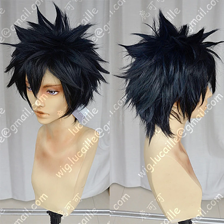 Anime Fairy Tail Gray Fullbuster Cosplay Wigs Short Heat Resistant Synthetic Hair Wig + Cap | Тематическая одежда и
