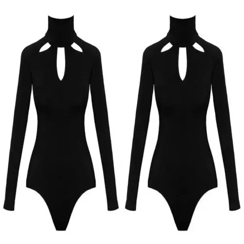 Для женщин s для девушек с глубоким круглым вырезом сексуальное длинным рукавом