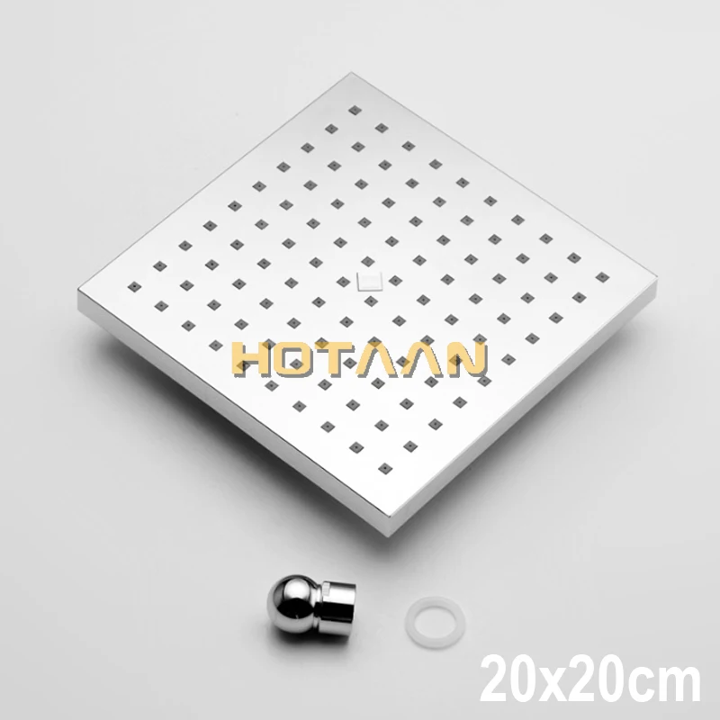 Хромированная настенная 20x20 см водосберегающая квадратная насадка для душа без руки, Chuveiro Ducha Quadrado Y