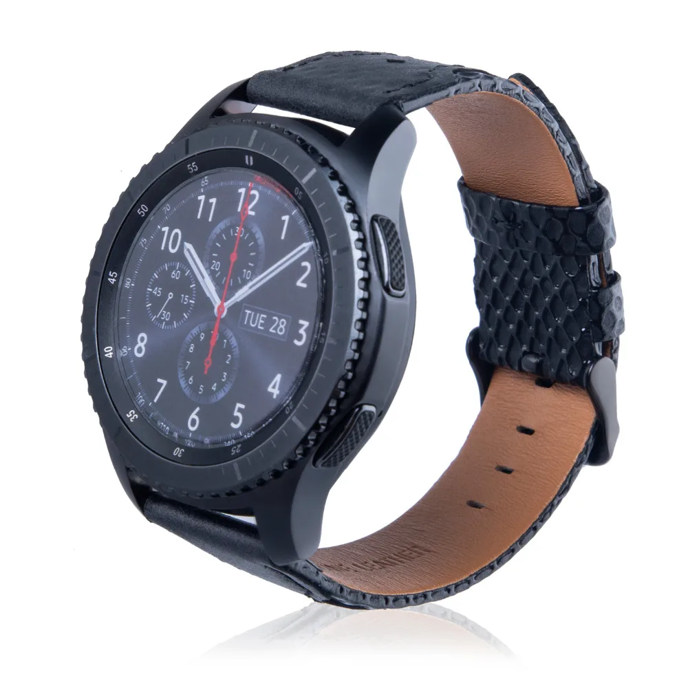 22 мм 20 мм huami amazfit bip кожаный ремешок для samsung gear sport S2 S3 Classic Frontier galaxy watch 42 мм 46 мм ремешок Pebble Time