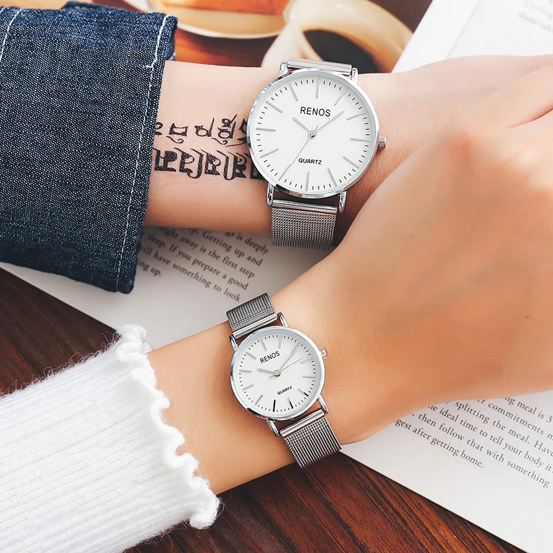 Женские часы RENOS с коробкой ремешок из сплава аналоговые кварцевые наручные