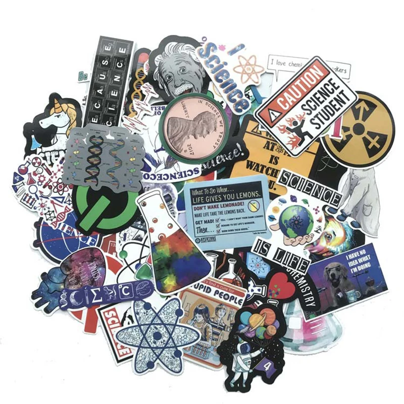 50PCS 50 шт. трендовые новые лабораторные наклейки с космосом для багажа ноутбука художественная живопись DIY плакат наклейки скейтборд игрушки F5 - Цвет: 50PCS