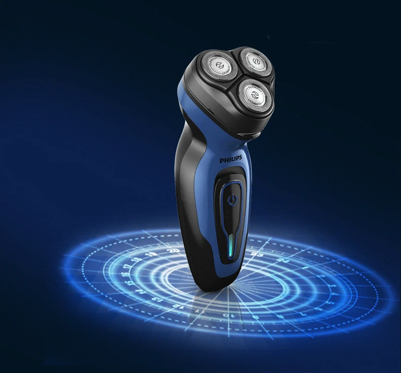 Новинка, Электробритва Philips YQ6008 с тройным лезвием, вращающаяся, перезаряжаемая, 100-240 В, для лица, бороды, для мужчин, электрическая бритва