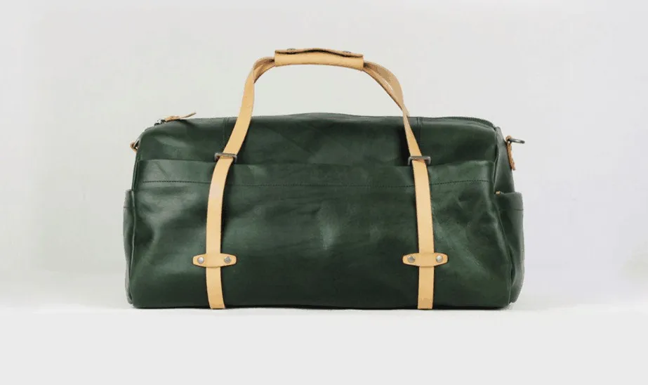 

Casual genuine leather calf skin men large holdall soft travel duffle bag handmade