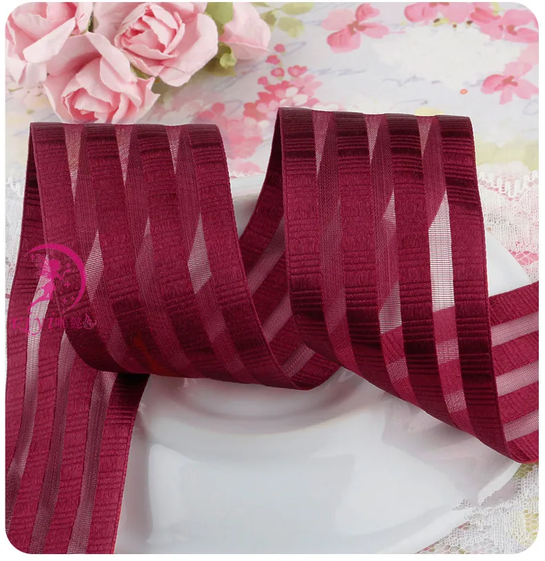 38mm 3.8cm Stripe Yarn Ribbon DIY bowknot accessories Satin ribbons handmade tape riband 6m/lot | Дом и сад