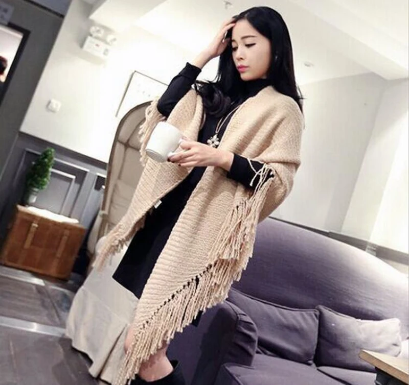 Женский зимний брендовый шарф из Пашмина треугольный шерстяной с искусственными