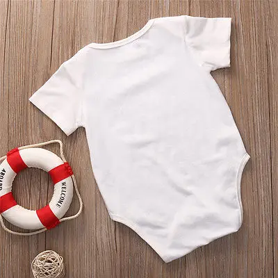 

2017 Cotton Newborn Infant Baby Boys Girls Short Sleeve Letter Summer Bodysuit Playsuit Jumpsuit Outfits Unisex Clothes 0-18M