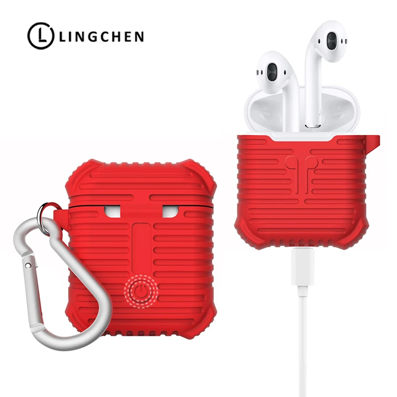 LINGCHEN чехол для наушников Airpods мягкий силиконовый противоударный Противоударная