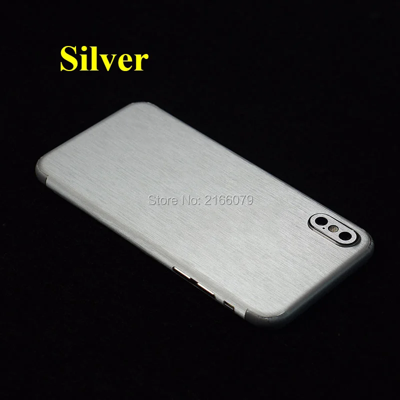 For Apple iPhone X / Xs Max Back Cover Brushed Metal Decal Skin Phone Protective Wire Drawing Sticker Guard (Not a Case) |