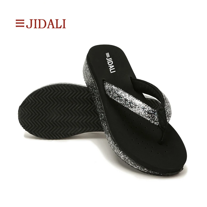 Женские модные пляжные сандалии jidали удобные из ЭВА на высокой танкетке
