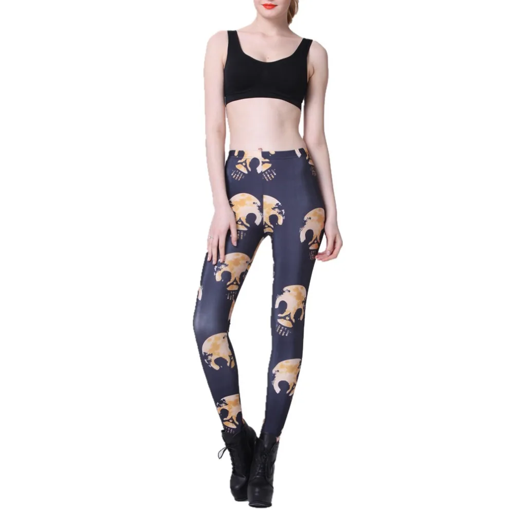 

Casual Pants 3D Digital Printing Skull and crossbones Pattern Women Leggings 7 sizes Fitness Clothing Free Shipping