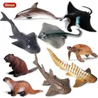 Oenux океанские животные, дельфин, имитация морской жизни, животные, лучи, Акула, модель черепахи, фигурки, миниатюрные развивающие игрушки
